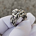 Biker Ring Iron Cross and Snakes