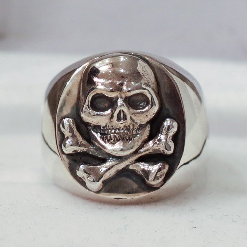 Biker Skull Ring for Men - Skull and Crossbones Biker Ring Death Head Ring