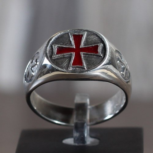 Iron Cross Ring Red Iron Cross Biker Ring | Forefathers-art
