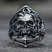 Men's Biker Ring Skull With Anchor and Compass