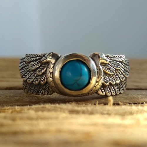 The Winged Sun Disc Ring Egyptian Band Ring