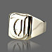 Monogram Ring - Custom Initial Signet Ring Classic Square Shape