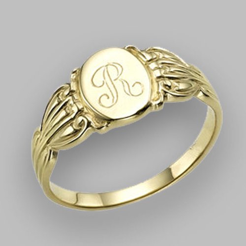 Monogram Ring - Engravable Mothers Ring Oval Vintage