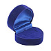 Luxury Heart Ring Box, Blue Velvet, 4x5x4cm