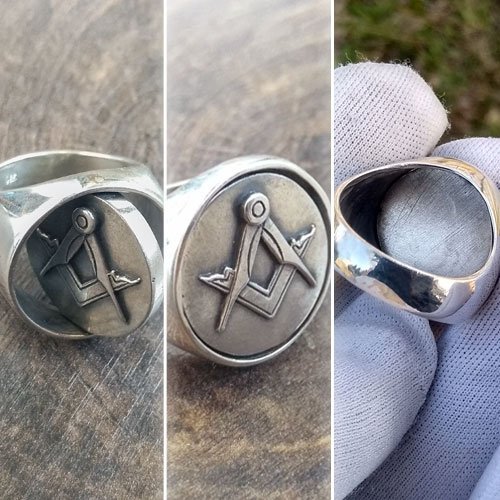 Reversible Head Masonic Ring Flip Ring