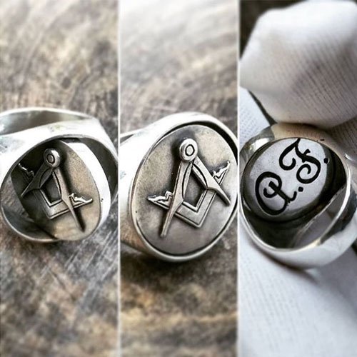 Custom Masonic Ring Reversible Ring Square and Compass Vintage