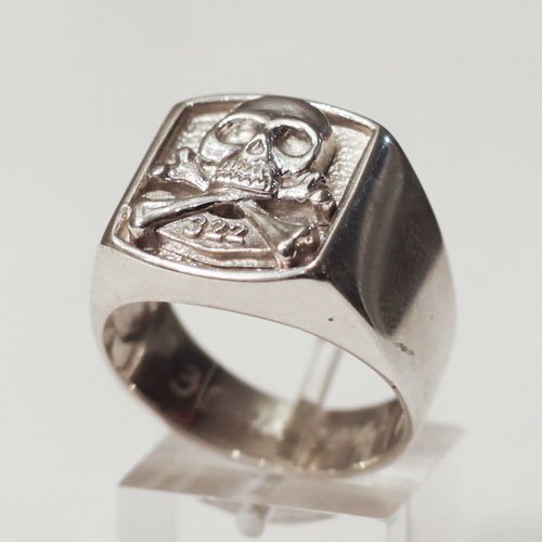 Masonic Pendant - Skull and Bones 322 Yale Secret Society - Silver