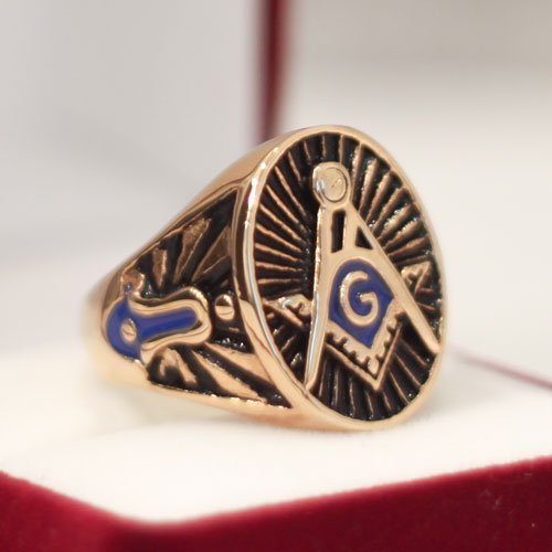 Master Mason Ring Blue Lodge Masonic Ring Enamel