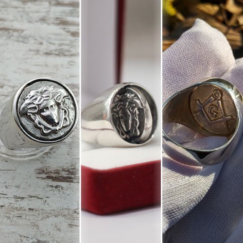 Masonic Ring Reversible Head Ring Double Sided