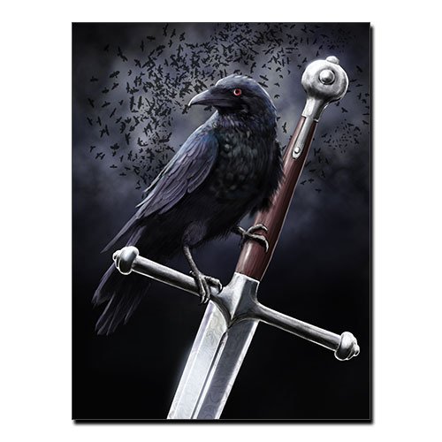 Canvas Print Ravens of Odin and Sword Wall Art Norse Mythology