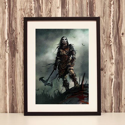 Scandinavian Warrior Print Viking Framed Poster Fantasy Art