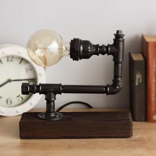 Steampunk Pipe Lamp Black Pipes Table Lamp Loft Style
