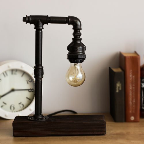 Industrial Steampunk Pipe Lamp Table Pipe Lamp Edison Bulb