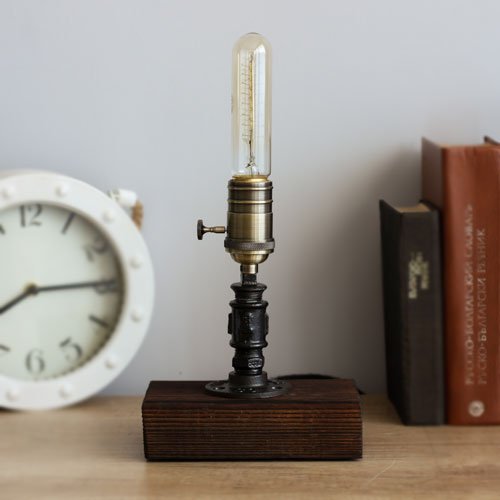 Industrial Loft Style Pipe Lamp Night Lamp Steampunk Bedside Lamp