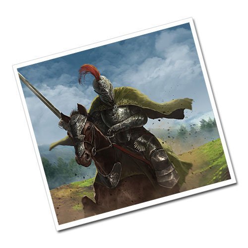 Fantasy Art Warrior on Horse Greeting Card Postcard
