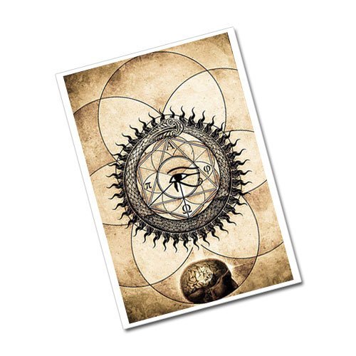 Ouroboros and Evil Eye Occult Greeting Card Postcard