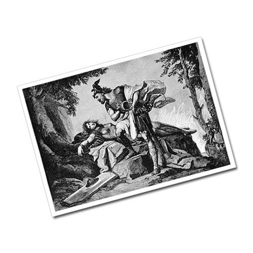 Siegfried awakens Brunhild Greeting Card Postcard