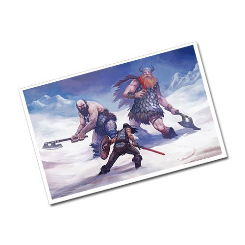 Viking Warrior against Giants Greeting Card Postcard