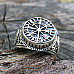 Vegvisir Compass Ring Icelandinc Viking Norse Ring Aegishjalmur