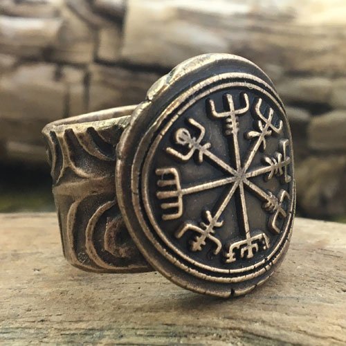 Vergivir Ring Icelandic Viking Ring Norse Compass Vintage