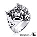Viking Ring Wolf Fenrir Head Norse Ring Triquetra