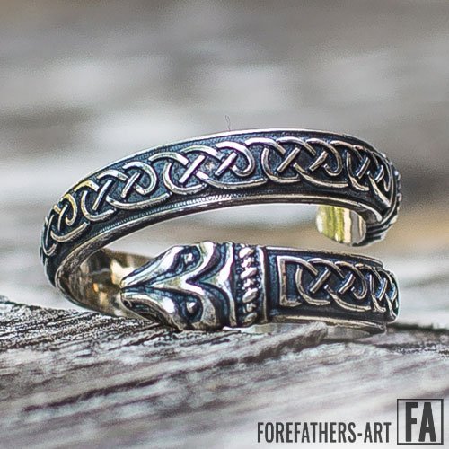 Jormungand Ring Viking Ring With Norse Knot