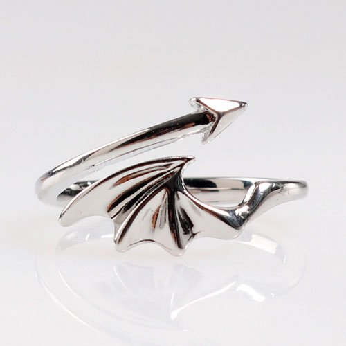 Occult Ring Devil Wing Gothic Engagement Ring