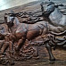 Carved Wood Plaque Home Decor Wood Carving Herd of Horses