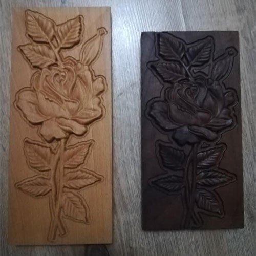 Carved Wood Plaque Home Decor Wood Carving Rose
