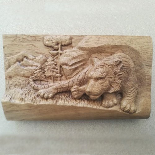 Carved Wood Plaque Home Decor Wood Carving Tiger