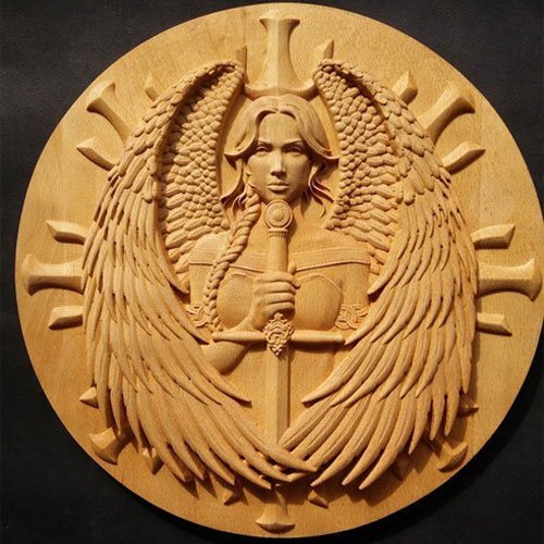 Viking Norse God Wood Carving Valkyrie