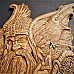 Viking Wood Carving Odin with Huginn and Muninn Norse God Woodwork